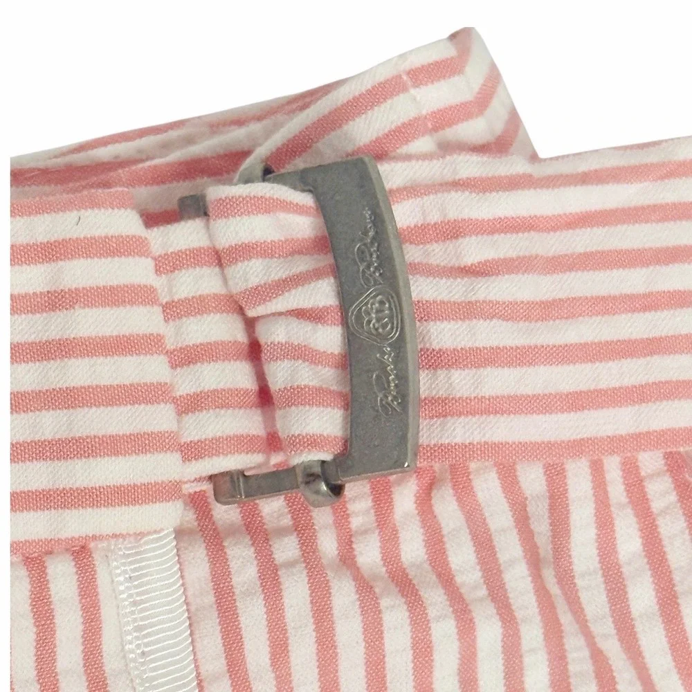 BROOKS BROTHERS Country Club Pink Seersucker Pineapple‎ Wrap Skirt Prep Size 6